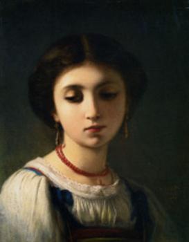 查爾斯 紥卡裡 蘭德勒 Portrait of a Young Italian Girl 查爾斯 紥卡裡 蘭德勒 Portrait of a Young Italian Girl